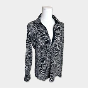 EP PRO Tour Tech Blouse Size S Black White Athletic Fabric